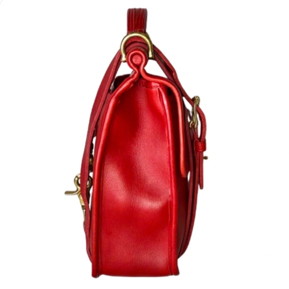 Vintage COACH Willis Red Glove Tanned Top Handle Crossbody Bag 9927 USA COA
